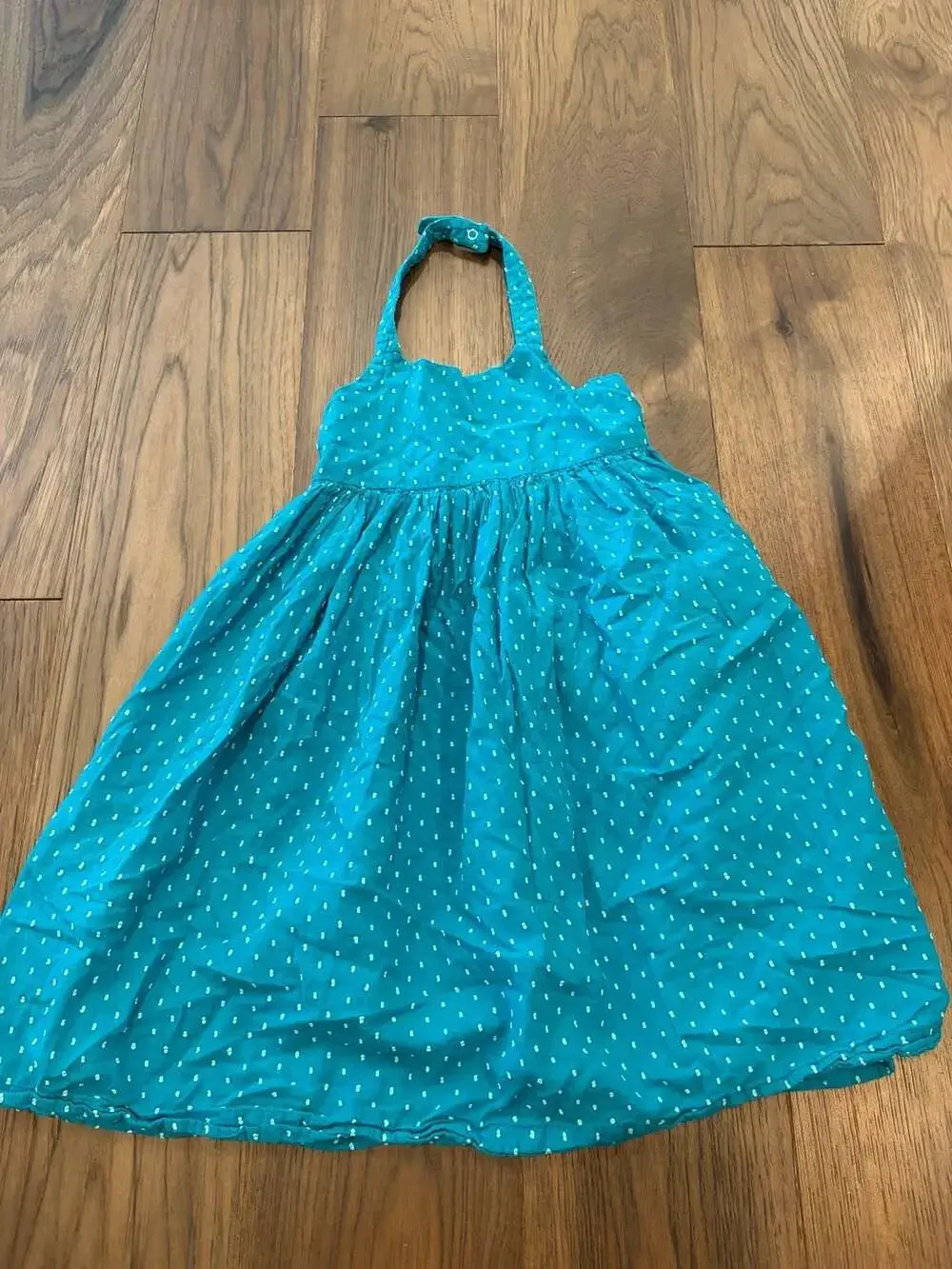 Old Navy Toddler Girls Teal Polka Dot Halter Dress